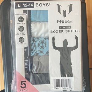 Messi Boys' Boxer Briefs 5-Pack - Blue, White, Gray